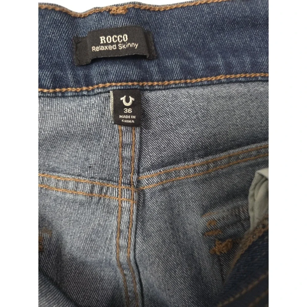 True Religion Dark Woodland‎ Wash Rocco SN FLAP Skinny  700678 Size 36x32